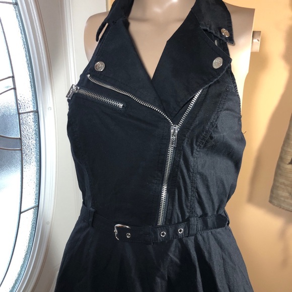 Royal Bones Dresses & Skirts - Royal Bones Black Moto Dress By Daang Goodman Size S